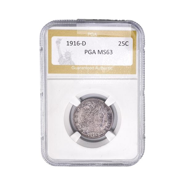 1916-D Barber Quarter PGA MS63
