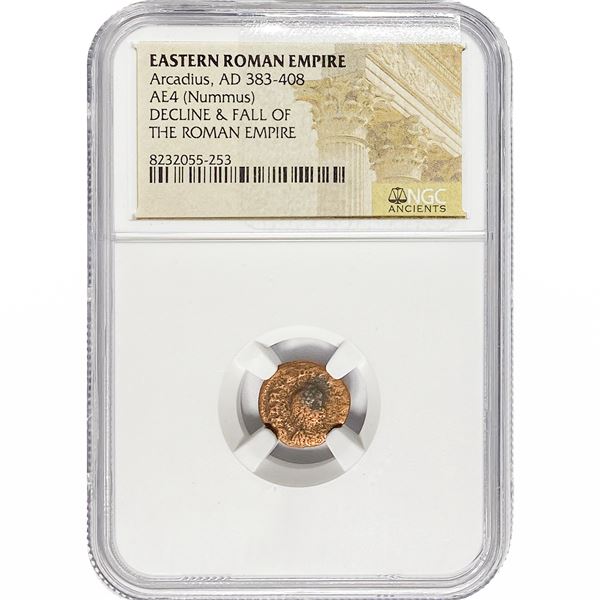 Eastern Roman Arcadius, AD 383-408 AE4 Nummus NGC