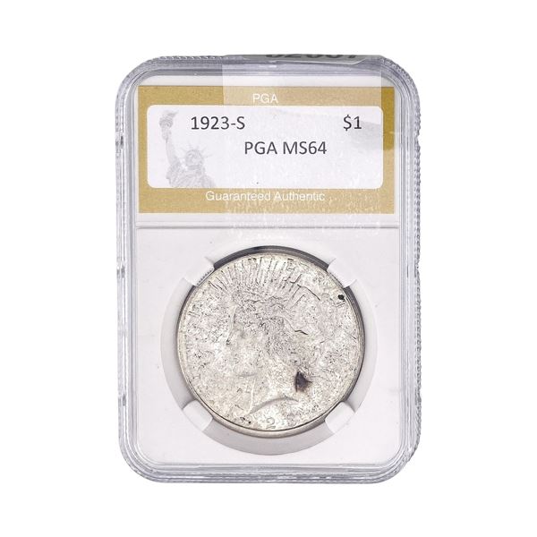1923-S Silver Peace Dollar PGA MS64