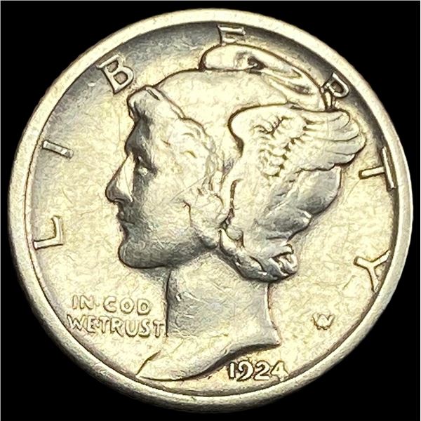 1924-S Silver Mercury Dime NEARLY  UNCIRCULATED