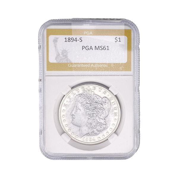 1894-S Morgan Silver Dollar PGA MS61