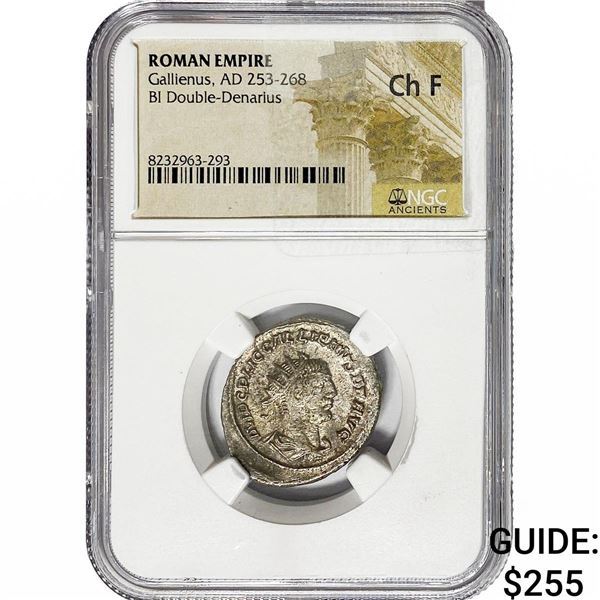 Roman Galliens, AD 253-268 BI Dbl-Denarius NGC CHF
