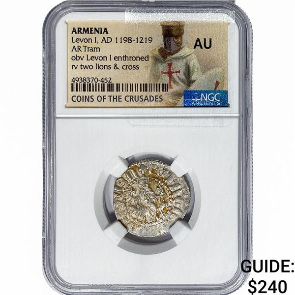 Armenia Levon I, AD 1198-1219 Silver Tram NGC AU