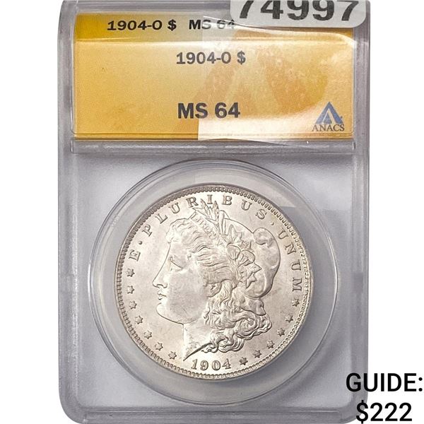 1904-O Morgan Silver Dollar ANACS MS64
