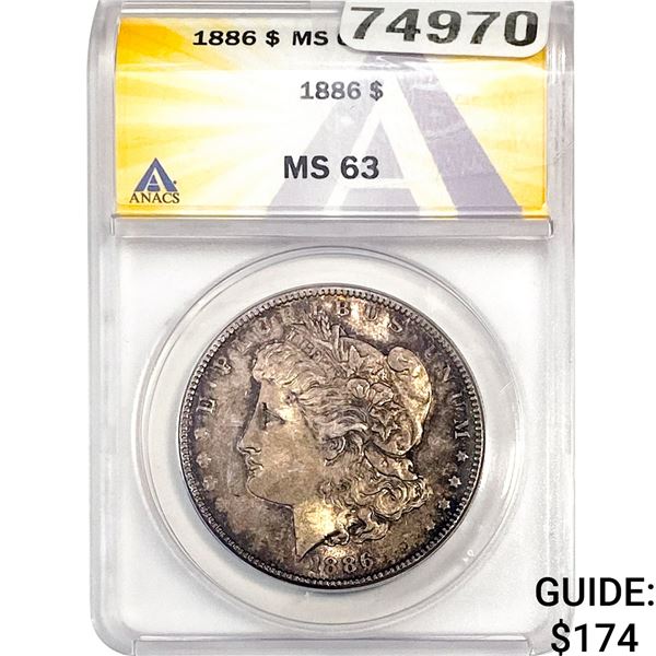 1886 Morgan Silver Dollar ANACS MS63