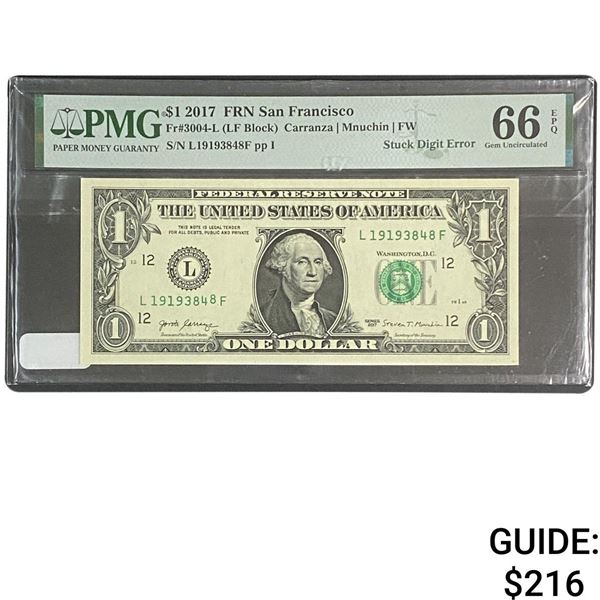 2017 $1 FRN San Francisco PMG GU 66