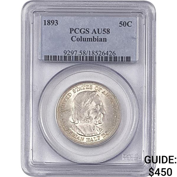 1893 Columbian Expo Half Dollar PCGS AU58