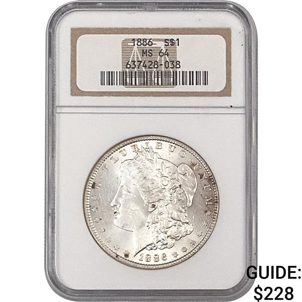 1886 Morgan Silver Dollar NGC MS64