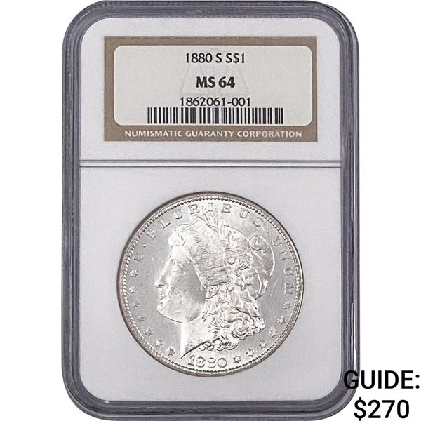1880-S Morgan Silver Dollar NGC MS64