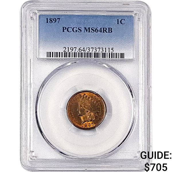 1897 Indian Head Cent PCGS MS64 RB