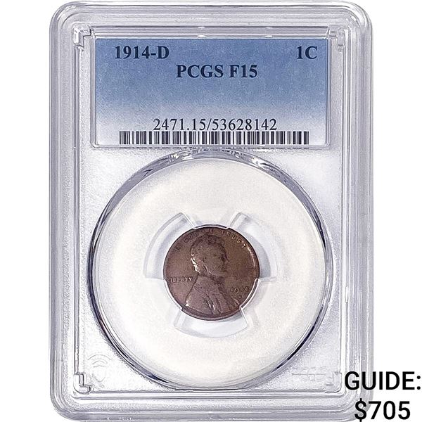 1914-D Wheat Cent PCGS F15