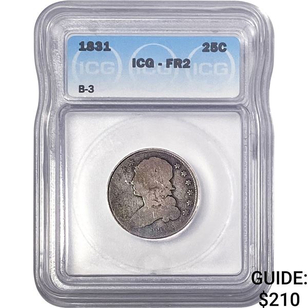 1831 Capped Bust Quarter ICG FR2 B-3