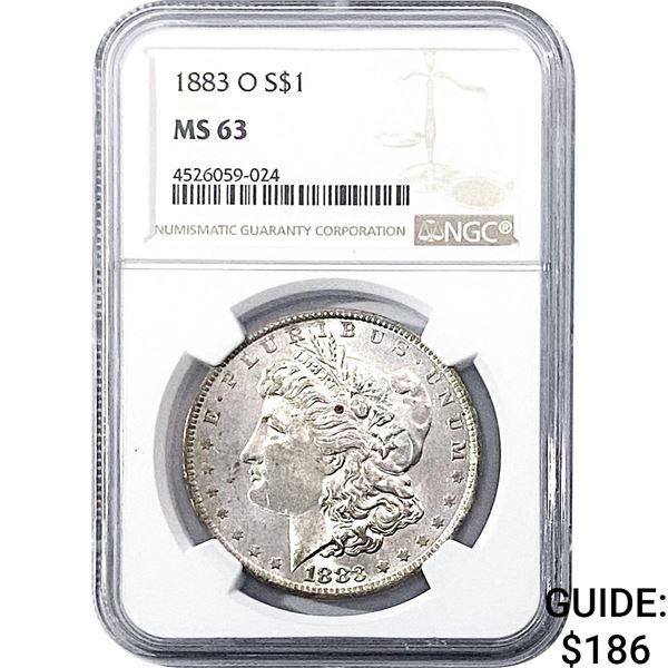 1883-O Morgan Silver Dollar NGC MS63