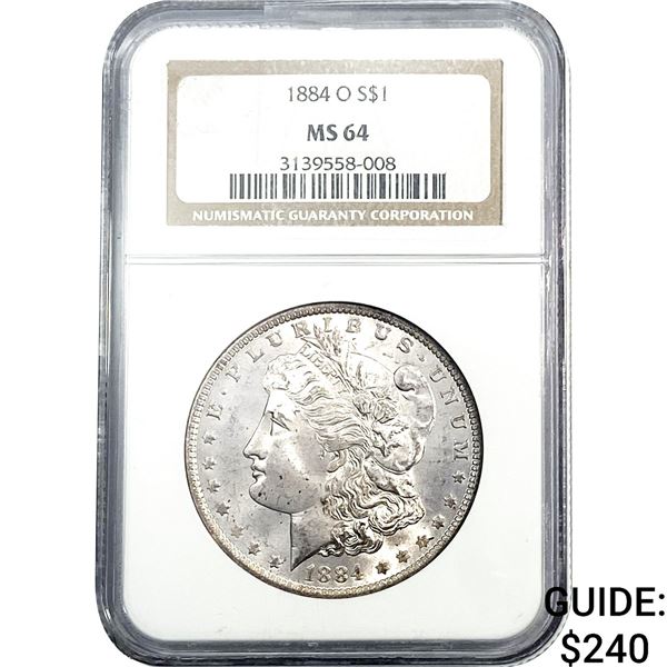 1884-O Morgan Silver Dollar NCG MS64