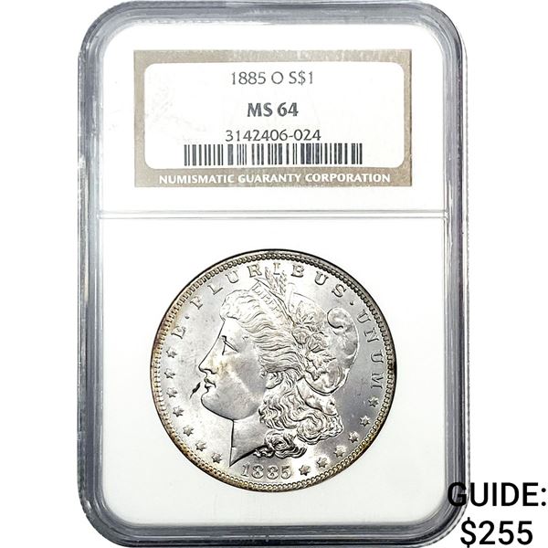 1885-O Morgan Silver Dollar NGC MS64