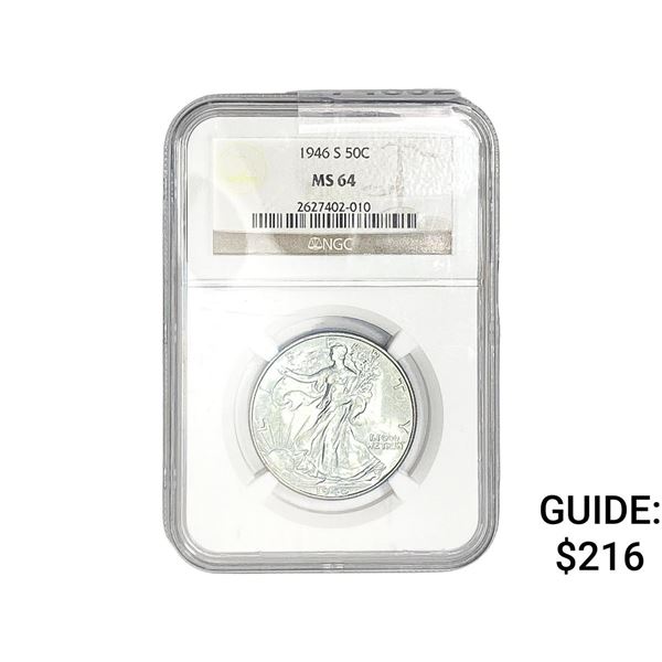 1946-S Walking Liberty Half Dollar NGC MS64