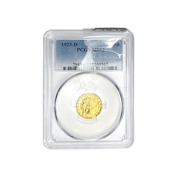 1925-D $2.50 Gold Quarter Eagle PCGS MS62