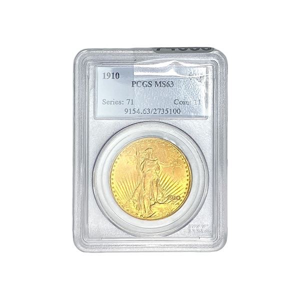1910 $20 Gold Double Eagle PCGS MS63