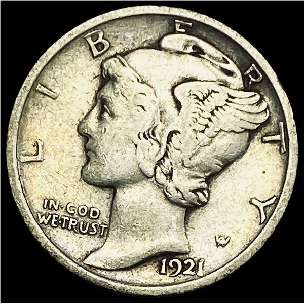 1921 Silver Mercury Dime LIGHTLY CIRCULATED