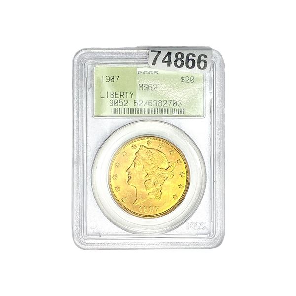 1907 $20 Gold Double Eagle PCGS MS62