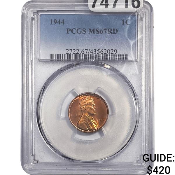 1944 Wheat Cent PCGS MS67 RD