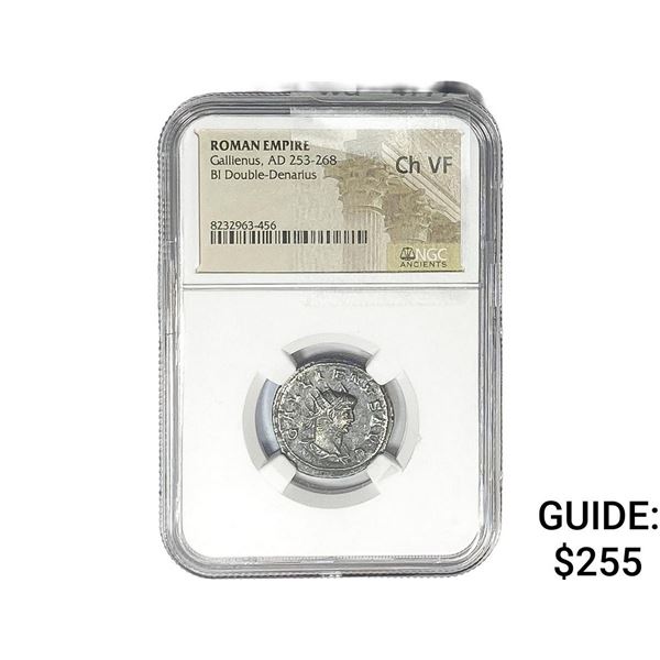 Roman Gallienus, AD 253-268 BI Dbl-Denarius NGC Ch VF