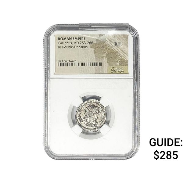 Roman Gallienus, AD 253-268 BI Dbl-Denarius NGC XF