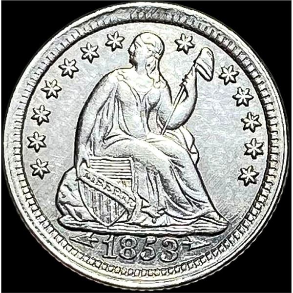 1853 Arrows Seated Liberty Half Dime HIGH GRADE