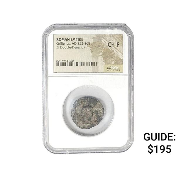 Roman Gallienus, AD 253-268 BI Dbl-Denarius NGC Ch F
