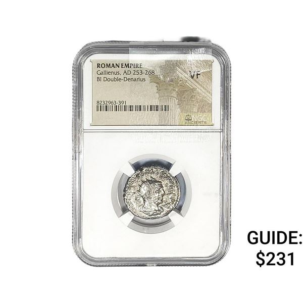 Roman Gallienus, AD 253-268 BI Dbl-Denarius NGC VF