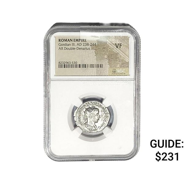 Roman Gordian III, AD 238-244 AR Dbl-Denarius NGC VF