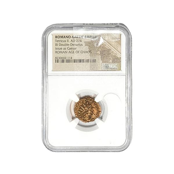 Romano-Gallic Tetricus II, AD 274 BI Dbl-Denarius NGC