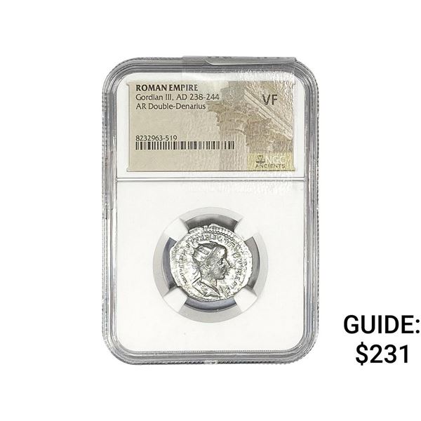 Roman Gordian III, AD 238-244 AR Dbl-Denarius NGC VF