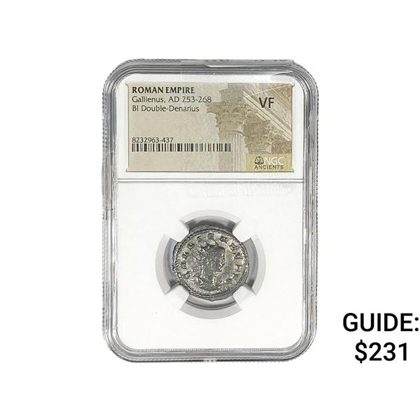 Roman Gallienus, AD 253-268 BI Dbl-Denarius NGC VF