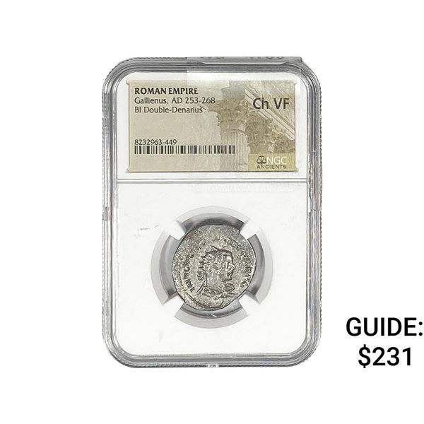 Roman Gallienus, AD 253-268 BI Dbl-Denarius NGC Ch VF