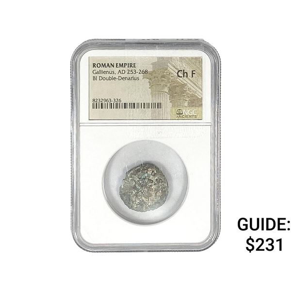 Roman Gallienus, AD 253-268 BI Dbl-Denarius NGC Ch F