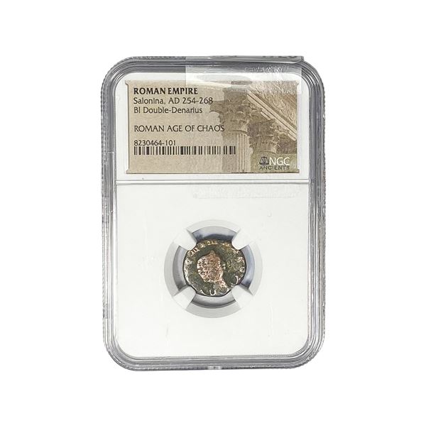 Roman Salonina, AD 254-268 BI Dbl-Denarius NGC