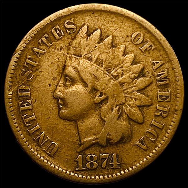 1874 Indian Head Cent LIGHTLY CIRCULATED