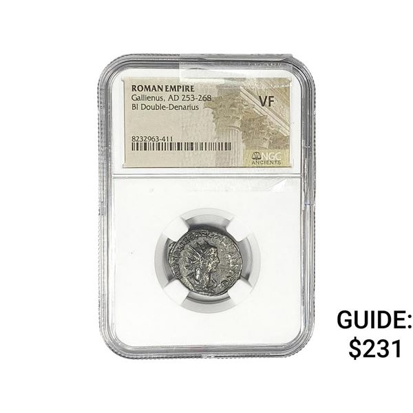 Roman Gallienus, AD 253-268 BI Dbl-Denarius NGC VF