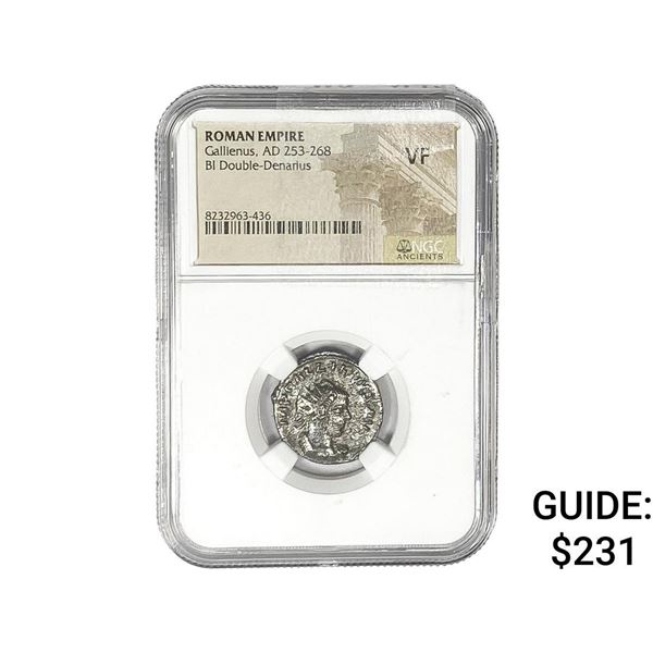 Roman Gallienus, AD 253-268 BI Dbl-Denarius NGC VF
