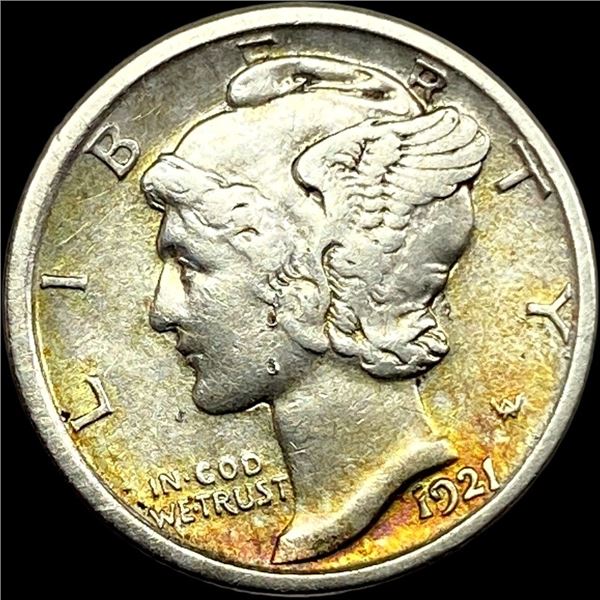 1921-D Silver Mercury Dime NEARLY  UNCIRCULATED