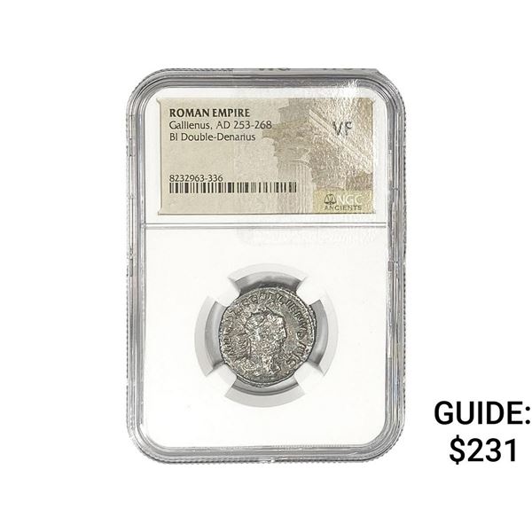 Roman Gallienus, AD 253-268 BI Dbl-Denarius NGC VF