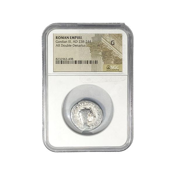 Roman Gordian III, AD 238-244 AR Dbl-Denarius NGC G