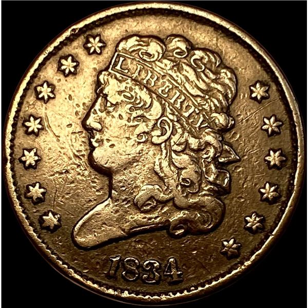 1834 Classic Head Half Cent NEARLY  UNCIRCULATED
