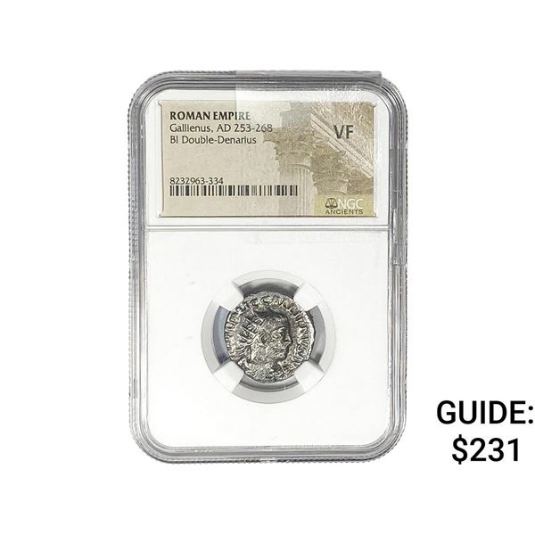 Roman Gallienus, AD 253-268 BI Dbl-Denarius NGC VF