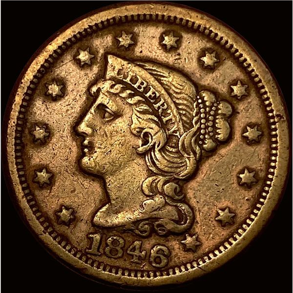 1846 Braided Hair Large Cent NEARLY  UNCIRCULATED
