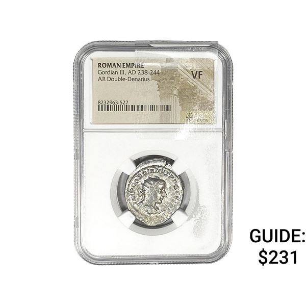 Roman Gordian III, AD 238-244 AR Dbl-Denarius NGC VF