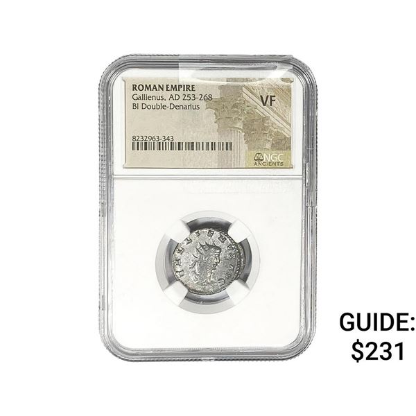 Roman Gallienus, AD 253-268 BI Dbl-Denarius NGC VF
