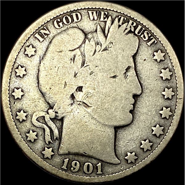 1901-S Silver Barber Half Dollar NICELY  CIRCULATED