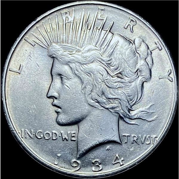 1934-D Peace Silver Dollar CHOICE AU
